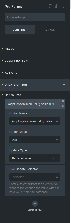 Use Pro Forms to update an option field - how? - How To - Bricksforge